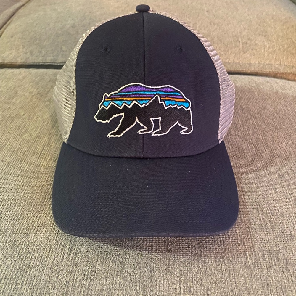 Patagonia Bear Navy and Gray Trucker SnapBack Hat